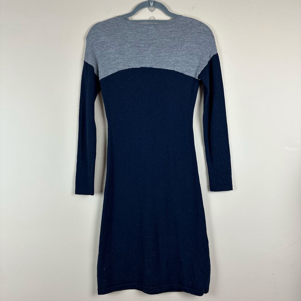 Garnet Hill 100% Merino Wool Sweater Dress XS‎ Colorblock Quiet Luxury Old Money - Picture 4 of 7
